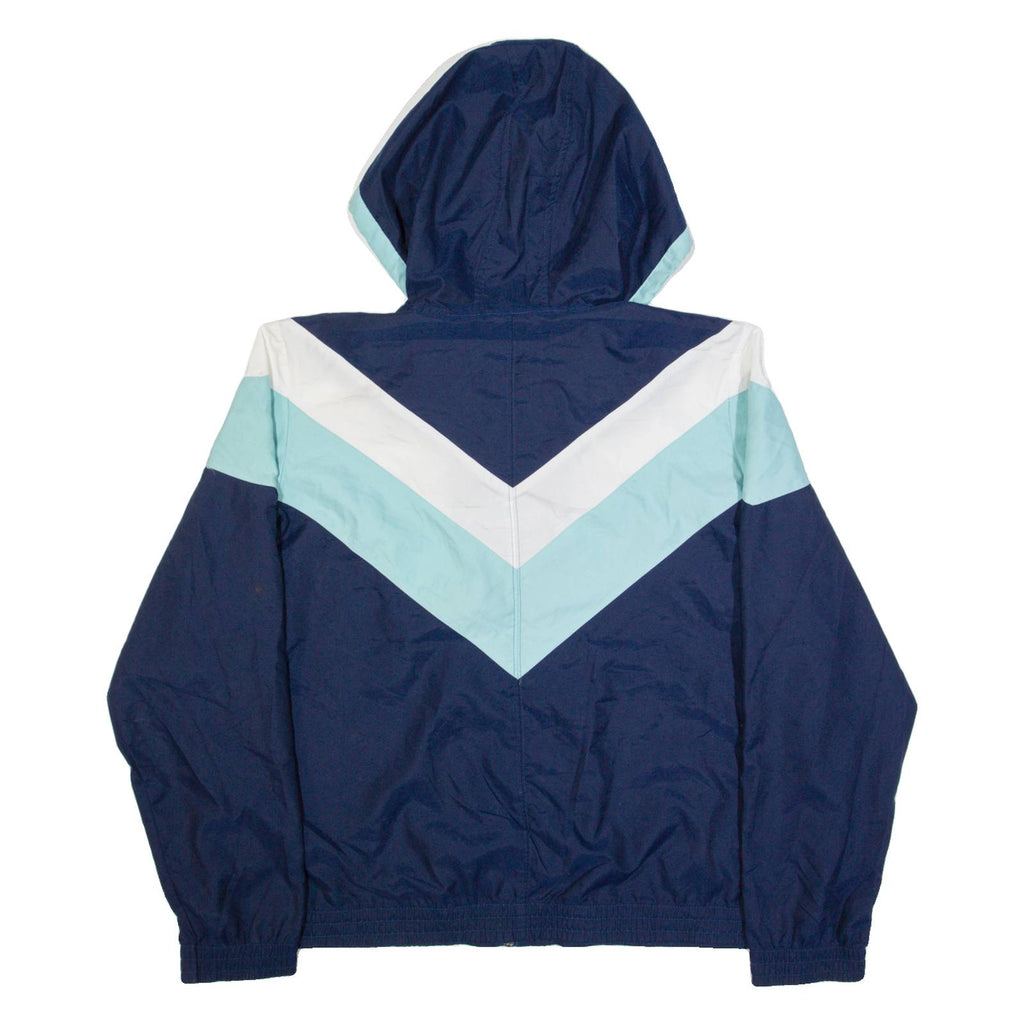 ADIDAS Womens Track Jacket Blue Hooded Chevron UK 26