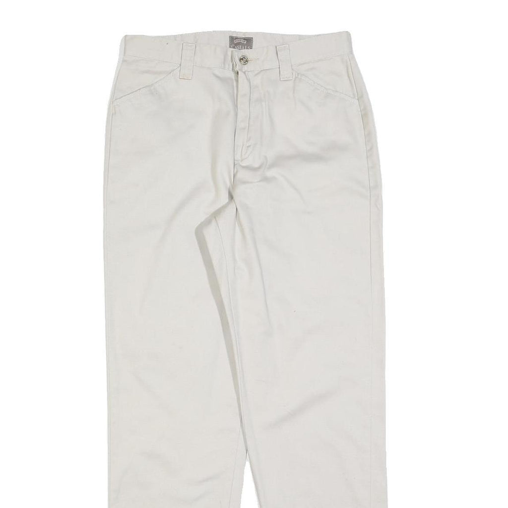 RIDERS Mens Cotton Blend White Regular Fit Straight Leg Trousers W28 L30 Casual