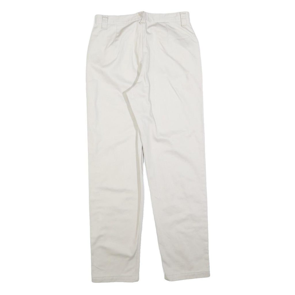 RIDERS Mens Cotton Blend White Regular Fit Straight Leg Trousers W28 L30 Casual