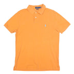 POLO RALPH LAUREN Mens Orange Short Sleeve Plain L Cotton Blend Polo Shirt