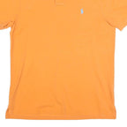 POLO RALPH LAUREN Mens Orange Short Sleeve Plain L Cotton Blend Polo Shirt