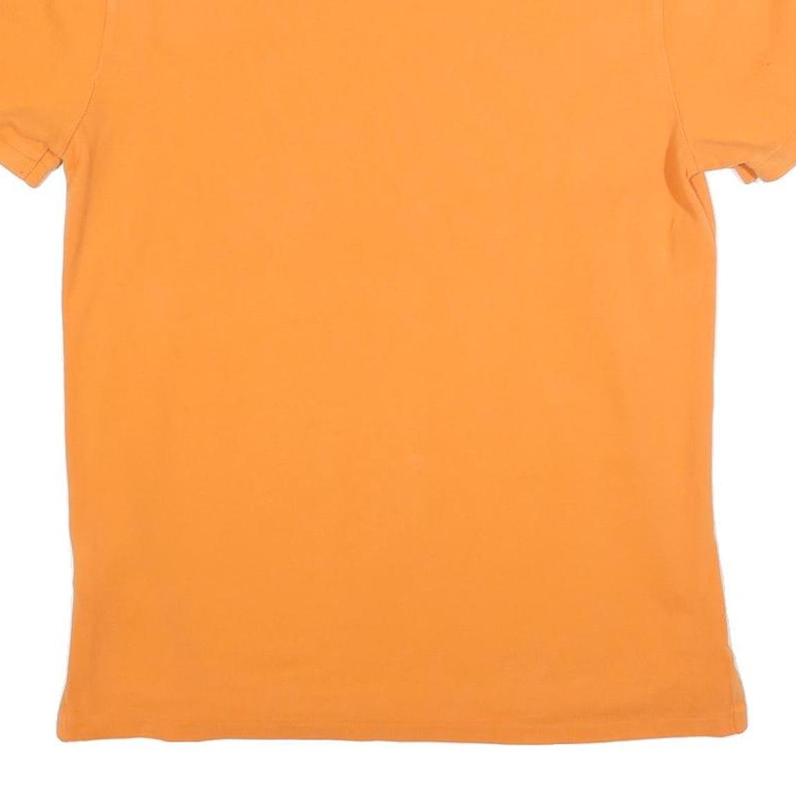 POLO RALPH LAUREN Mens Orange Short Sleeve Plain L Cotton Blend Polo Shirt