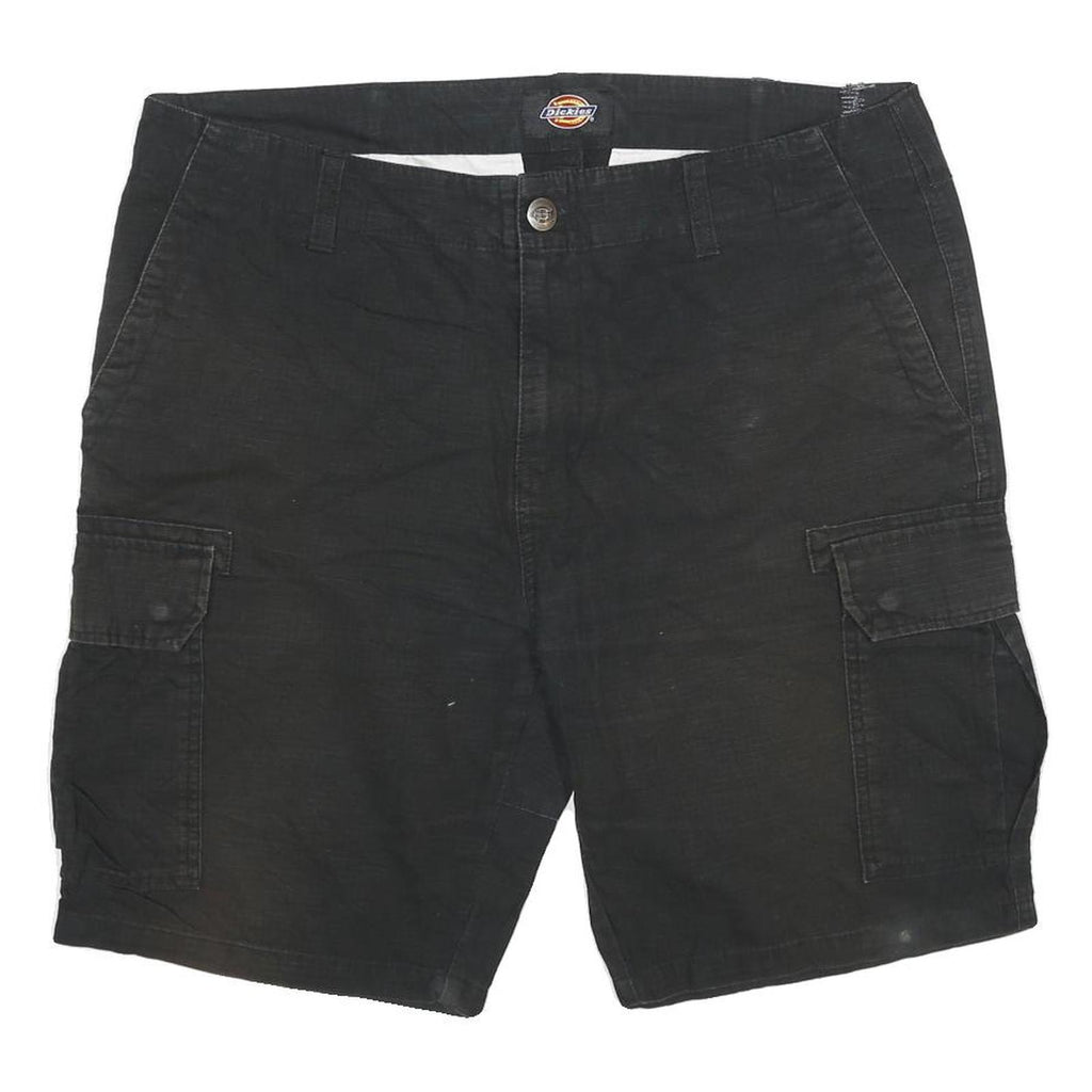 DICKIES Mens Black Cargo Shorts 3XL W38 Cotton Blend Workwear Pockets