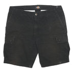 DICKIES Mens Black Cargo Shorts 3XL W38 Cotton Blend Workwear Pockets