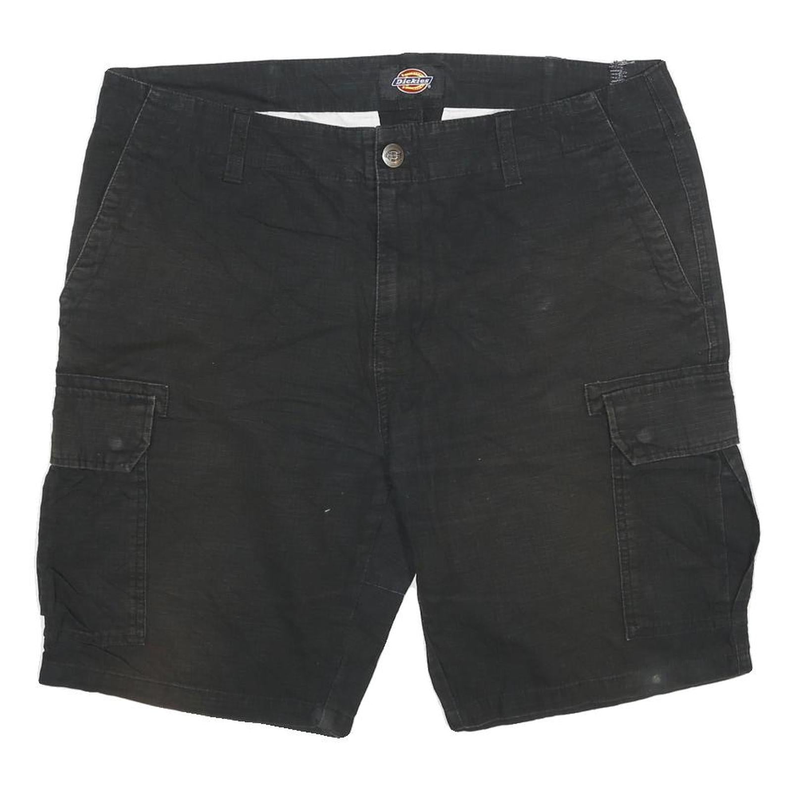 DICKIES Mens Black Cargo Shorts 3XL W38 Cotton Blend Workwear Pockets