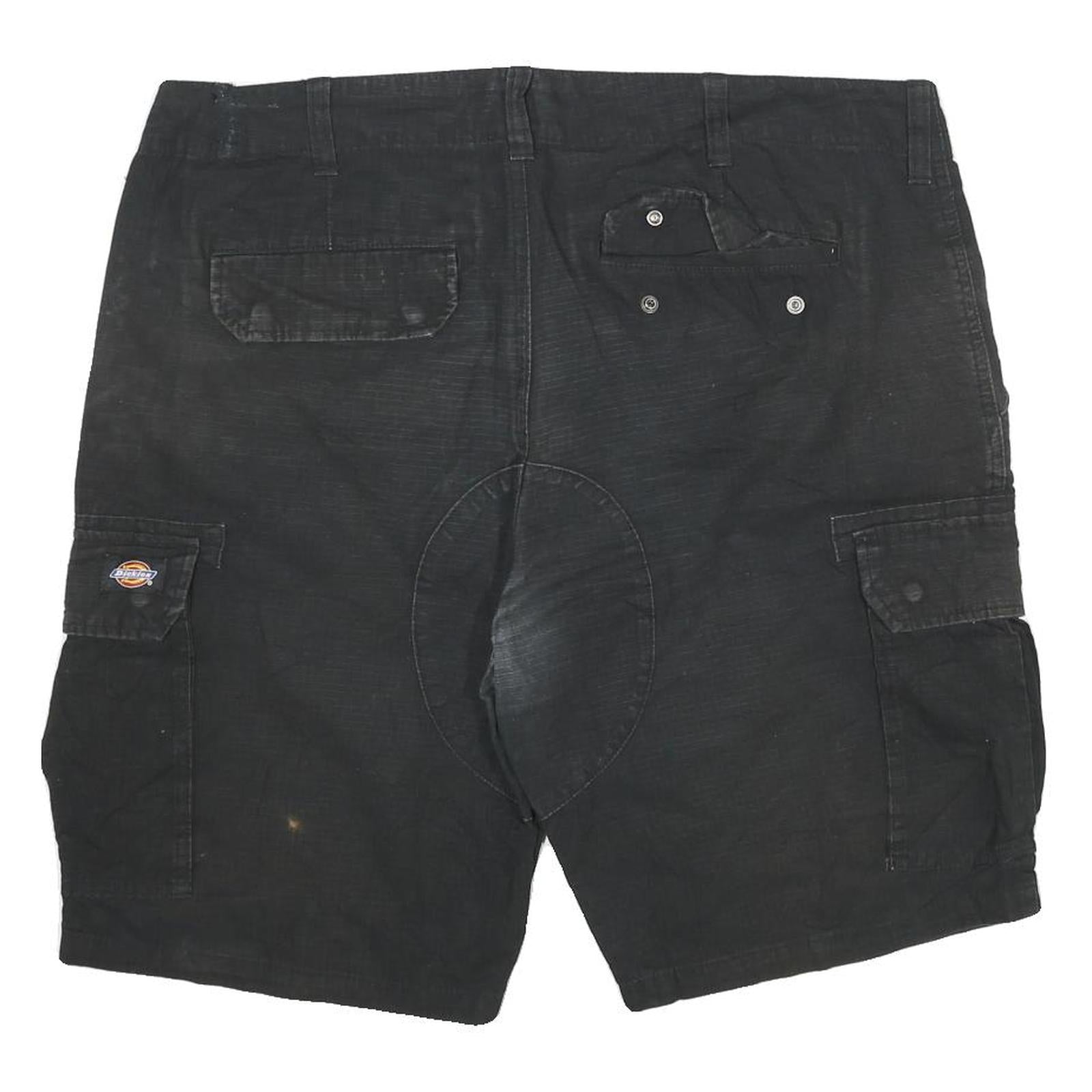 DICKIES Mens Black Cargo Shorts 3XL W38 Cotton Blend Workwear Pockets