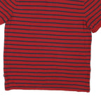 NAUTICA Mens Red & Navy Striped Short Sleeve Polo Shirt L Classic Fit Cotton