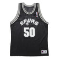 CHAMPION Mens Black Spurs #50 Basketball Jersey XL Sleeveless Crew Neck NBA
