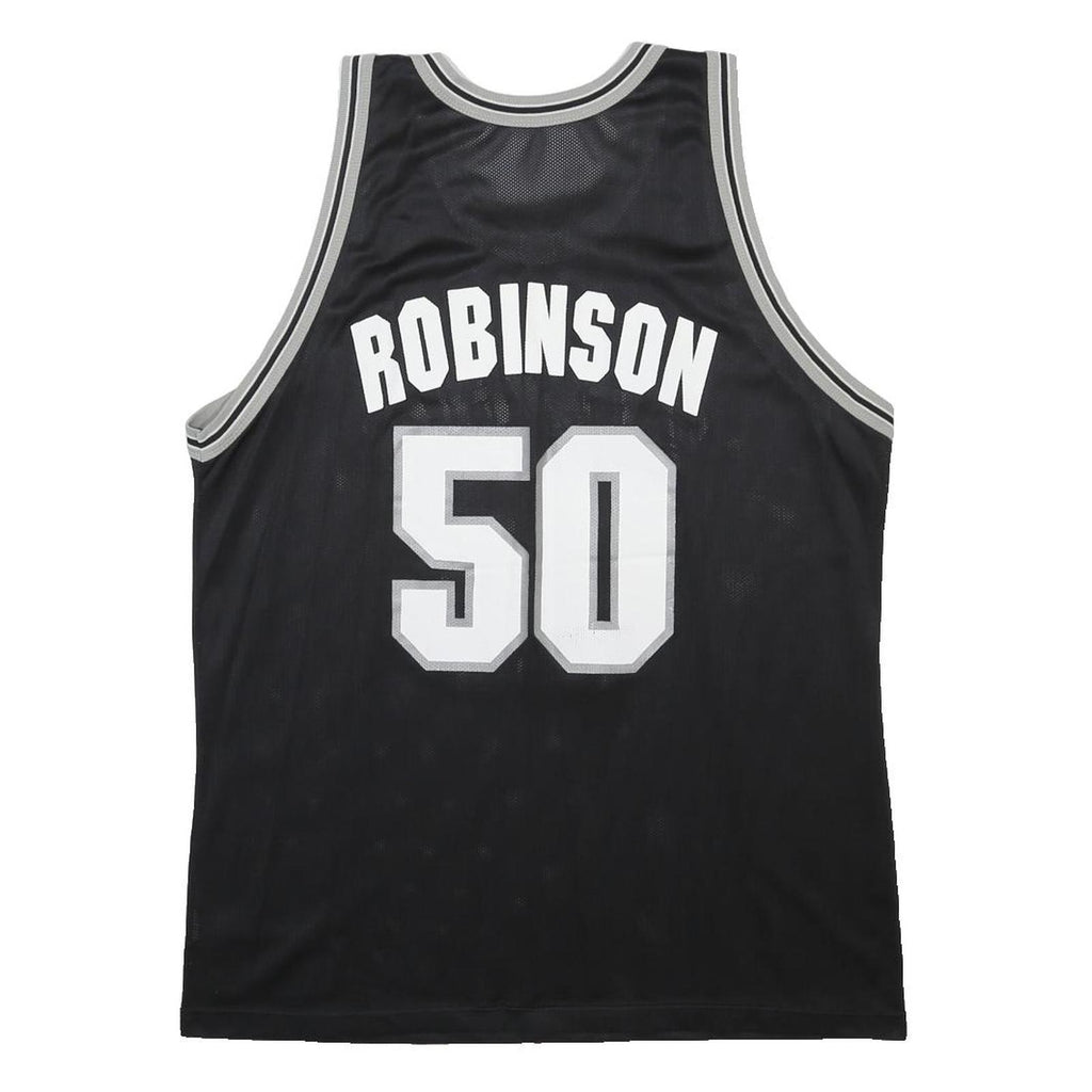 CHAMPION Mens Black Spurs #50 Basketball Jersey XL Sleeveless Crew Neck NBA