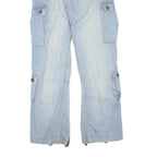 Womens Regular Fit Blue Denim Jeans Cotton Blend Button W32 L33 Cargo Stylish