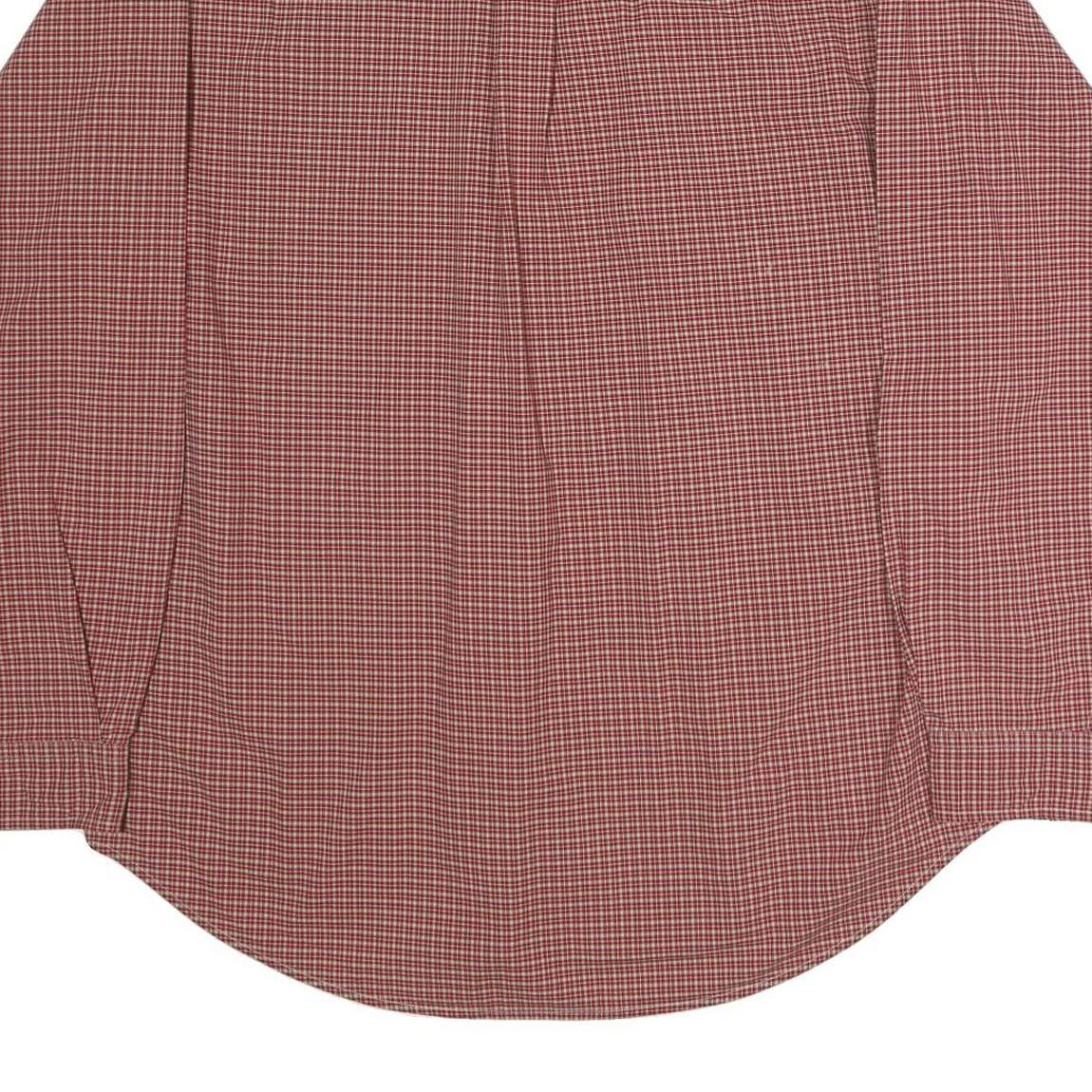 TOMMY HILFIGER Mens Red & White Check Shirt XL Button Down Long Sleeve Classic