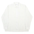 ROBERTO D'ANGELO Mens White & Beige Striped Shirt XL Classic Cotton Blend Button