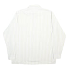 ROBERTO D'ANGELO Mens White & Beige Striped Shirt XL Classic Cotton Blend Button