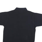 LACOSTE Mens Black & Navy Short Sleeve Plain Polo Shirt M Cotton Blend Classic