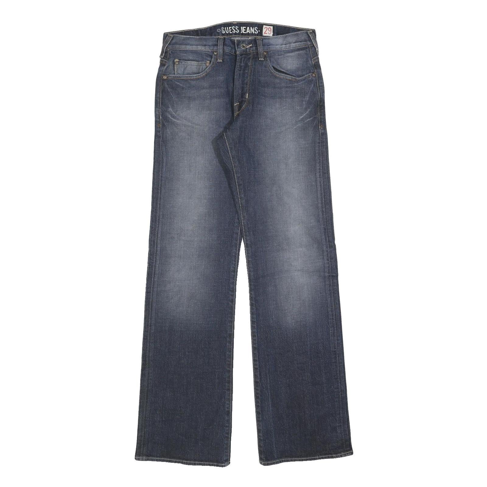 GUESS Mens Regular Fit Blue Denim Classic Straight Jeans W29 L34 Stylish Casual