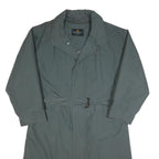 BUGATTI Mens Grey Button Coat L Polyester Blend Plain Classic Outerwear