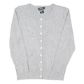 DKNY Womens Grey Plain Cotton Blend Pullover Crew Neck Basic Knit M Lightweight