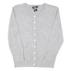 DKNY Womens Grey Plain Cotton Blend Pullover Crew Neck Basic Knit M Lightweight