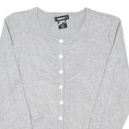 DKNY Womens Grey Plain Cotton Blend Pullover Crew Neck Basic Knit M Lightweight