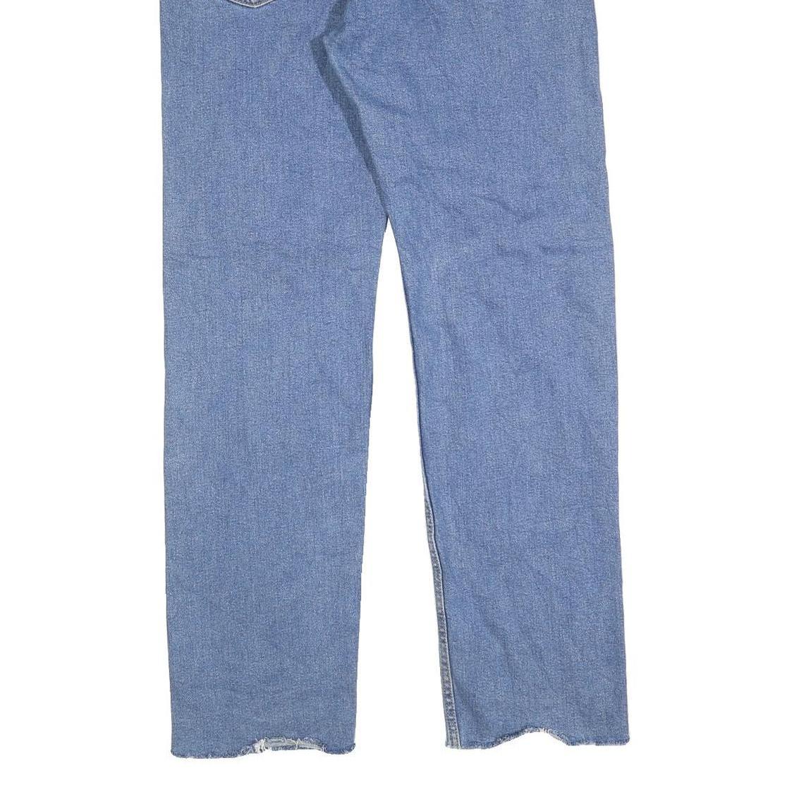 LEVI'S 505 Mens Jeans Blue Regular Straight Denim Rinse W33 L32 Unique Patches