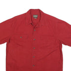 SCHMIDT Mens Red Casual Shirt M Cotton Blend Button Fastening Short Sleeve