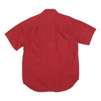 SCHMIDT Mens Red Casual Shirt M Cotton Blend Button Fastening Short Sleeve