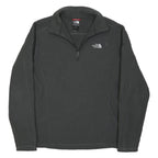 THE NORTH FACE Mens Black Pullover Plain 1/4 Zip Cotton Blend Jumper M