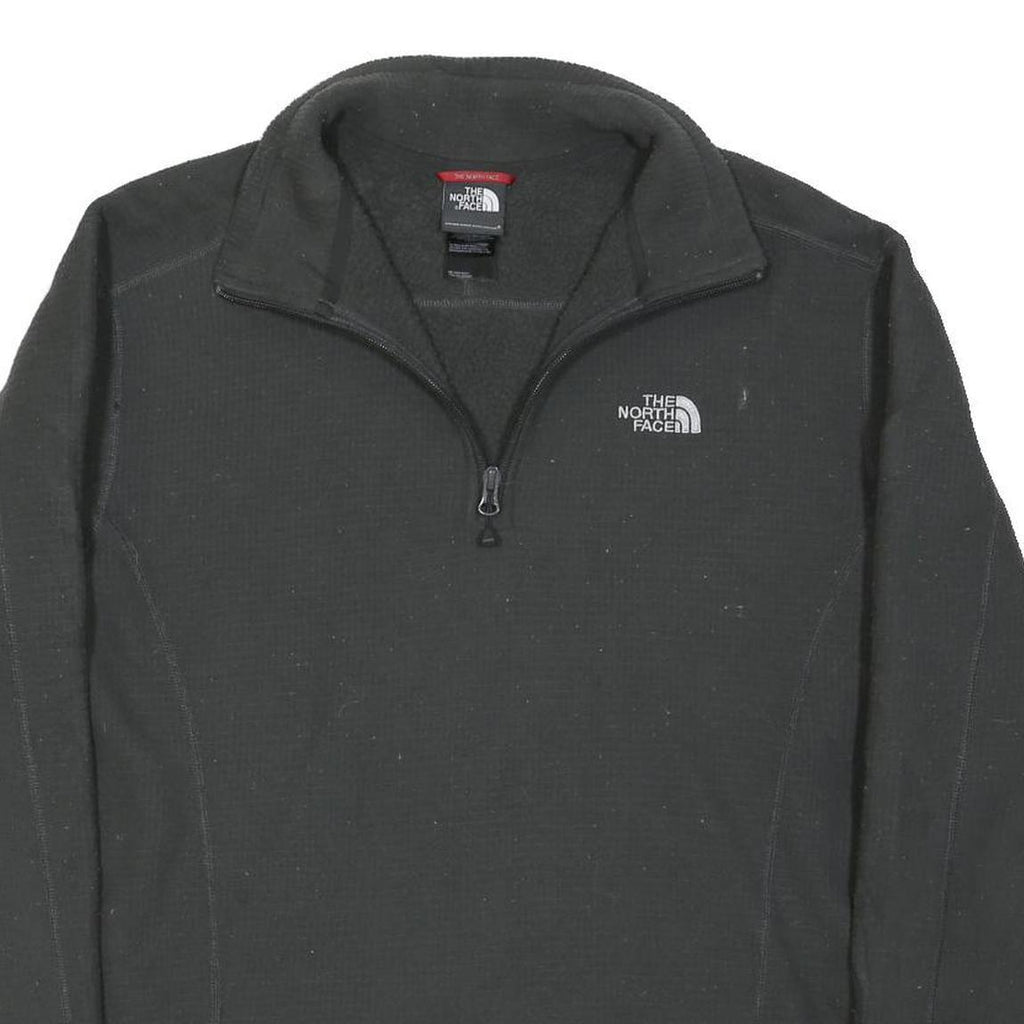THE NORTH FACE Mens Black Pullover Plain 1/4 Zip Cotton Blend Jumper M