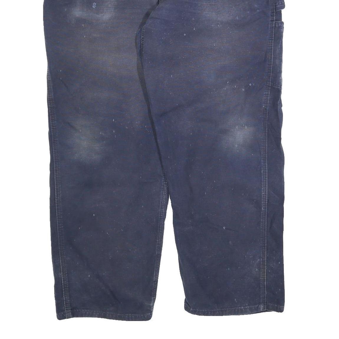 CARHARTT Mens Cotton Blend Blue Relaxed Straight Trousers W40 L30 Workwear