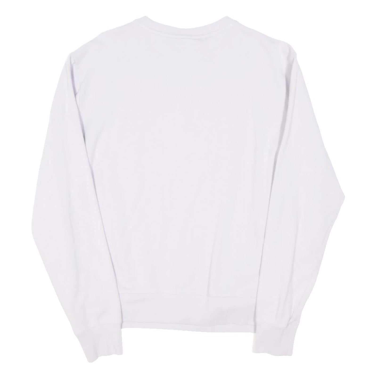 FILA Womens White Cotton Blend Crew Neck Sweatshirt S Logo S