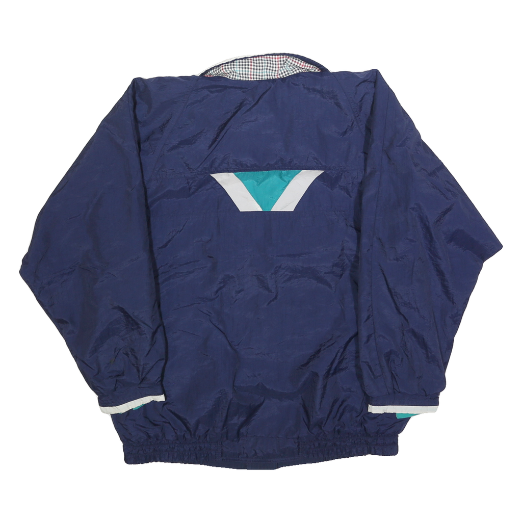 CURRENT SEEN Womens Navy & Turquoise Reversible Zip Jacket S Polyester Blend