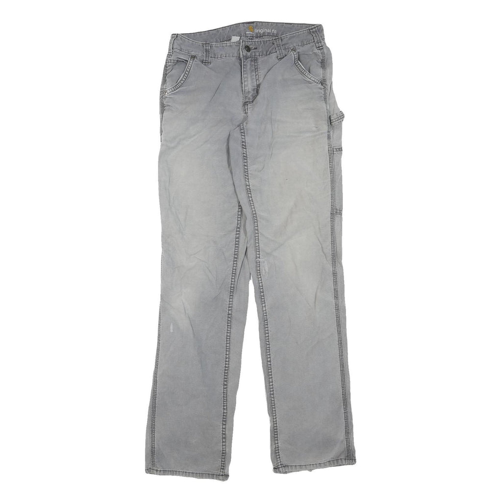 CARHARTT Womens Cotton Blend Grey Regular Straight Trousers W28 L33 Workwear