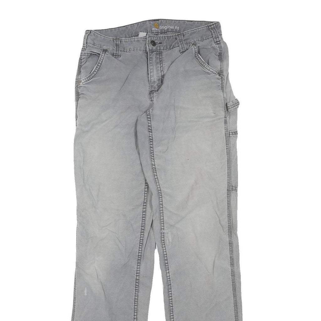 CARHARTT Womens Cotton Blend Grey Regular Straight Trousers W28 L33 Workwear