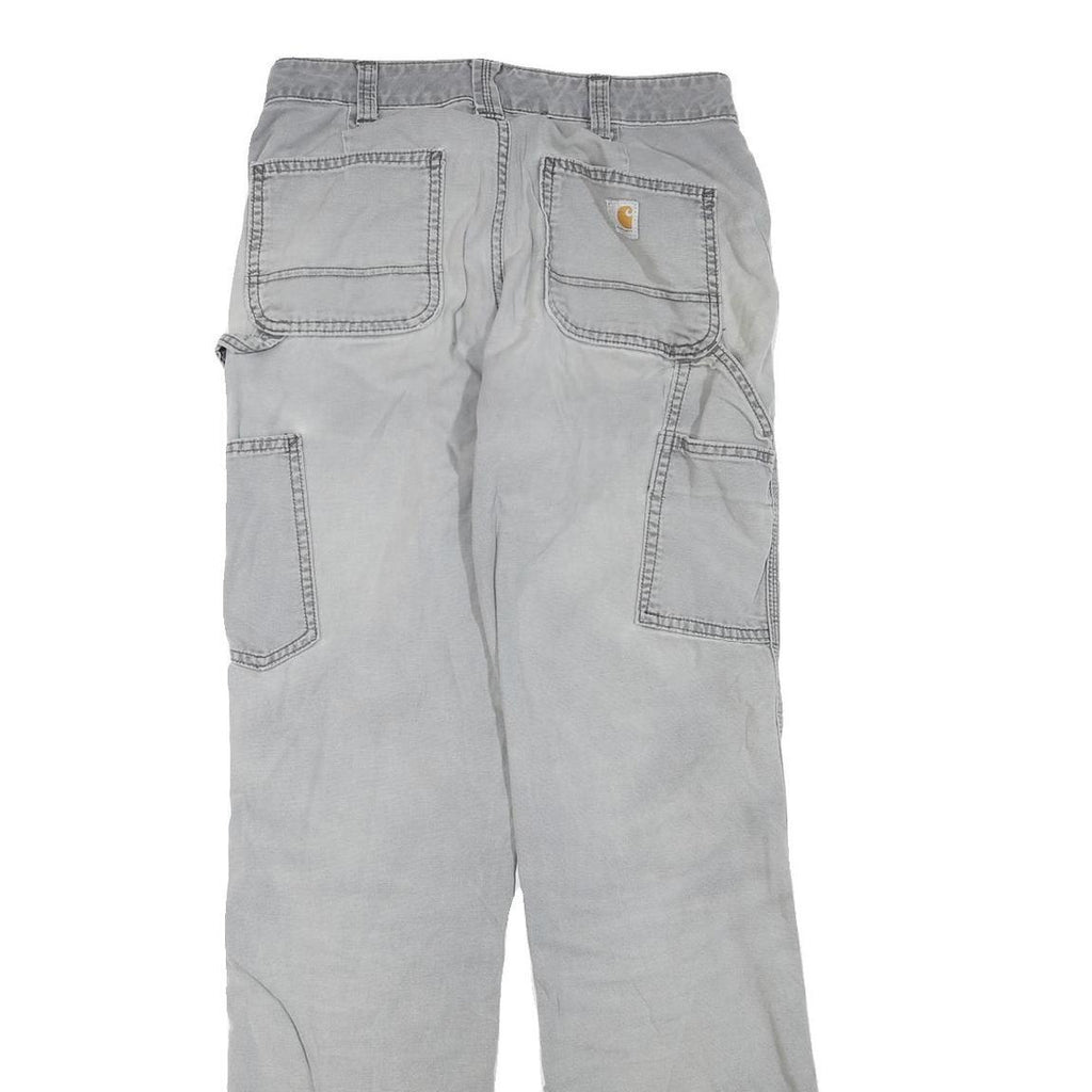 CARHARTT Womens Cotton Blend Grey Regular Straight Trousers W28 L33 Workwear