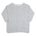 WHITE STUFF Womens Jumper Grey Tight Knit 3/4 Sleeve Linen UK 12