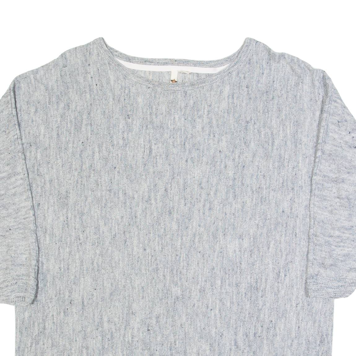 WHITE STUFF Womens Jumper Grey Tight Knit 3/4 Sleeve Linen UK 12