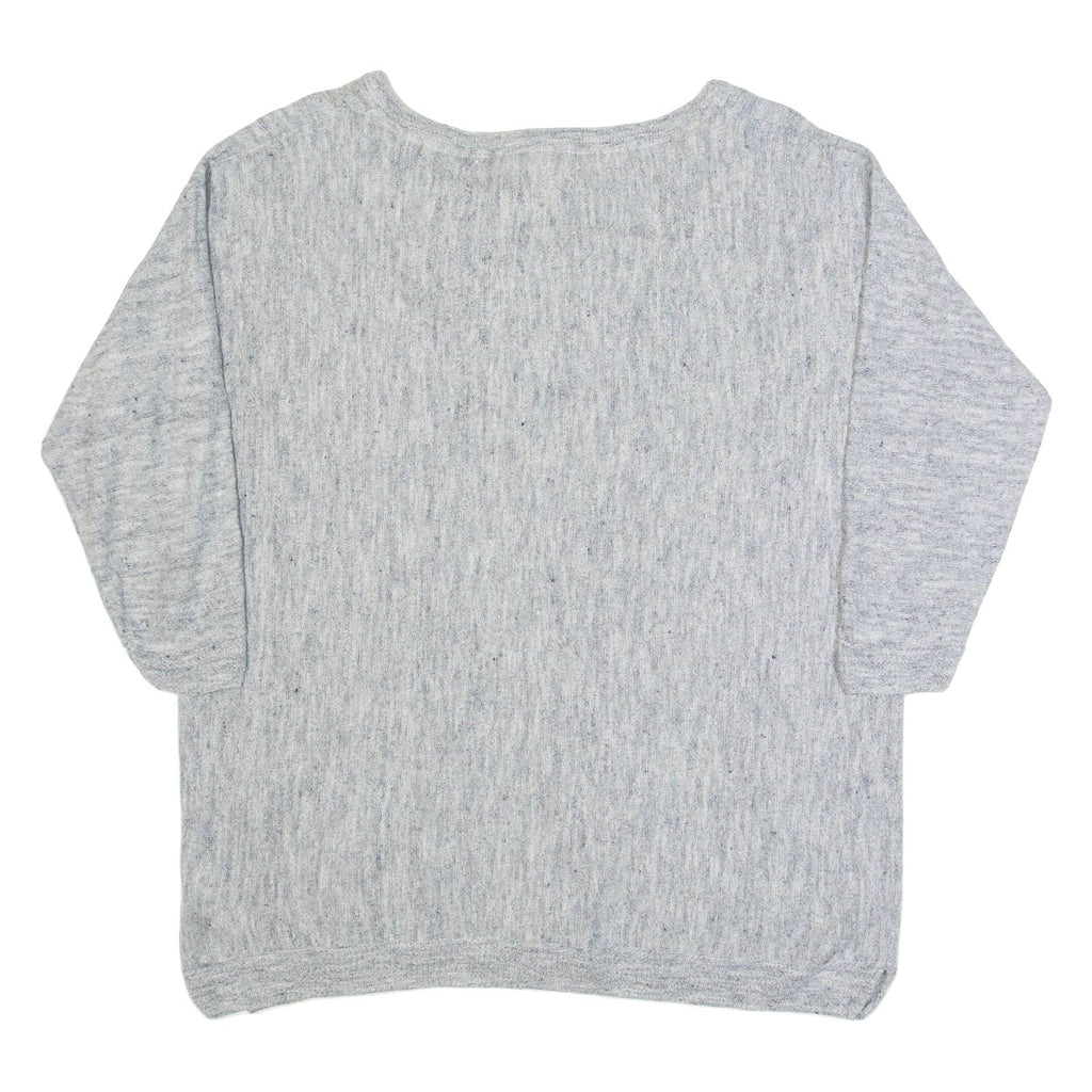 WHITE STUFF Womens Jumper Grey Tight Knit 3/4 Sleeve Linen UK 12