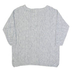 WHITE STUFF Womens Jumper Grey Tight Knit 3/4 Sleeve Linen UK 12