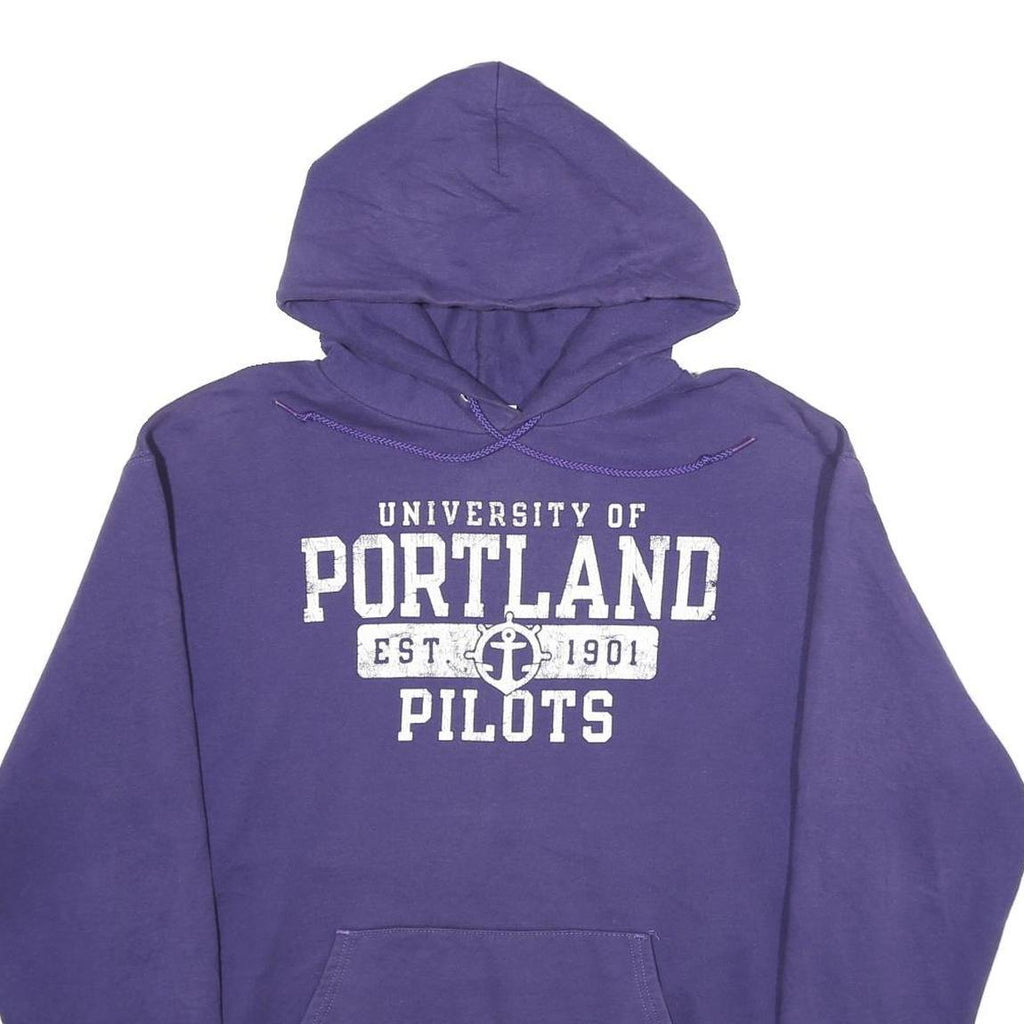 CHAMPION Mens Purple University Of Portland Pilots Pullover Hoodie L