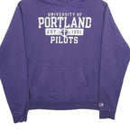 CHAMPION Mens Purple University Of Portland Pilots Pullover Hoodie L