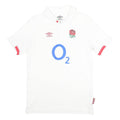 UMBRO Boys White Polo Shirt XL Rugby Rose Logo Short Sleeve Cotton