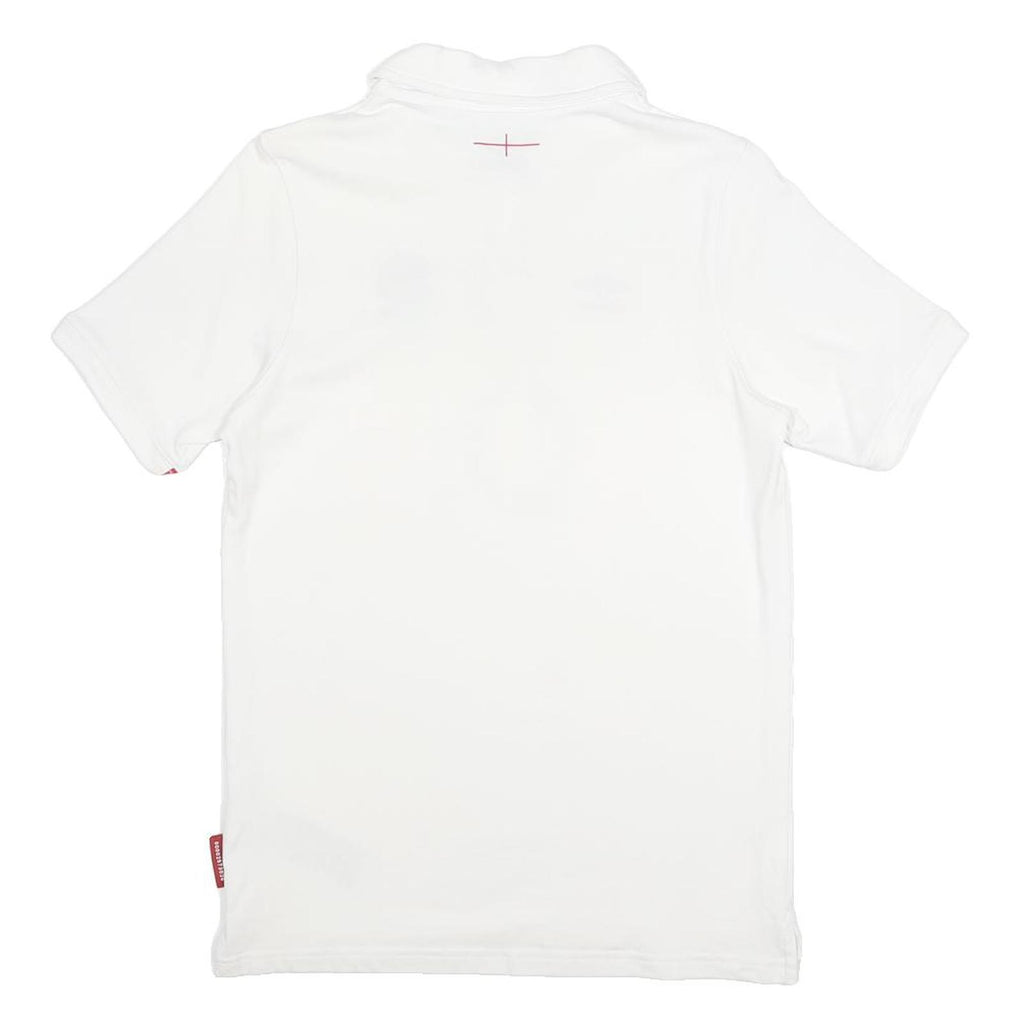 UMBRO Boys White Polo Shirt XL Rugby Rose Logo Short Sleeve Cotton