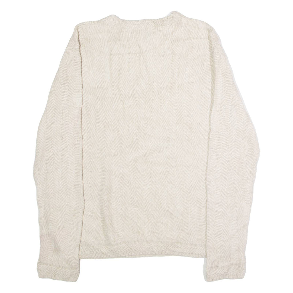 CHAPS Mens Jumper Beige Crew Neck Tight Knit M