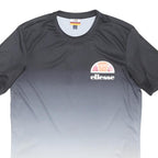 ELLESSE Mens Black & Grey Gradient Graphic T-Shirt M Short Sleeve Round Neck