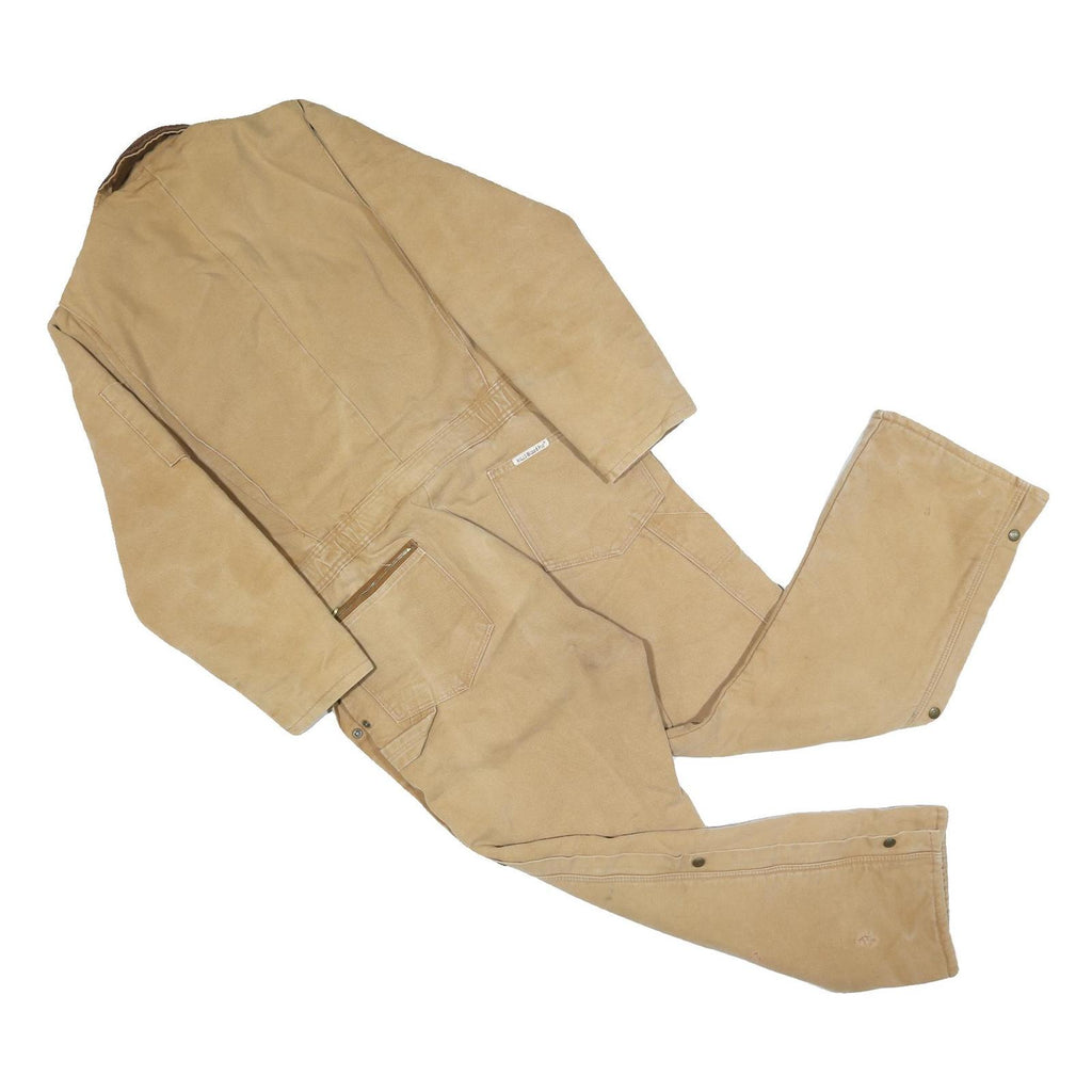 WALLS Mens Beige Relaxed Cotton Blend Dungarees M W36 L27 Workwear Zippered