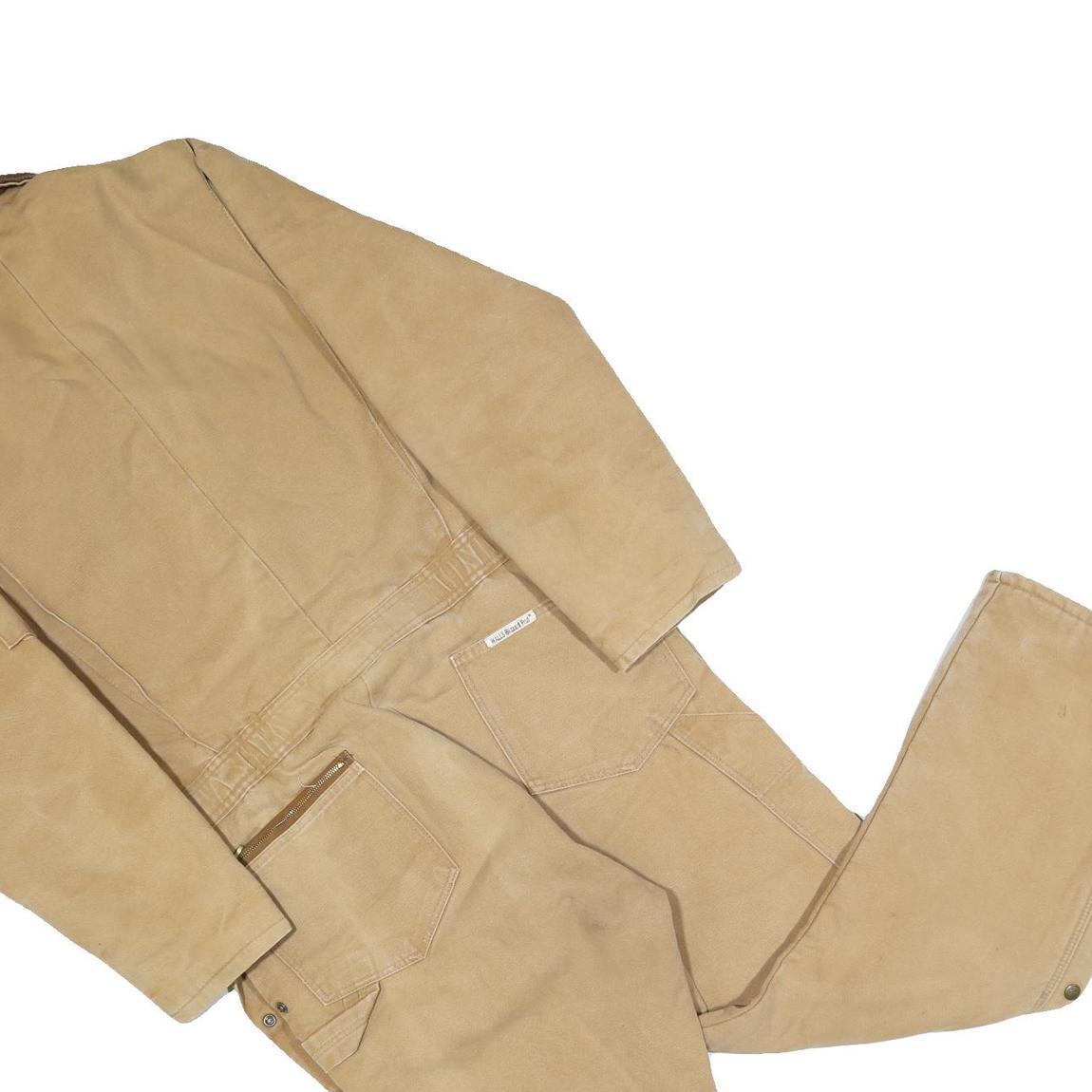 WALLS Mens Beige Relaxed Cotton Blend Dungarees M W36 L27 Workwear Zippered