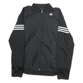ADIDAS Mens Black Athletic Jacket M Polyester Zip Plain Sportswear