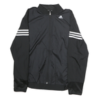 ADIDAS Mens Black Athletic Jacket M Polyester Zip Plain Sportswear