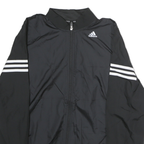 ADIDAS Mens Black Athletic Jacket M Polyester Zip Plain Sportswear