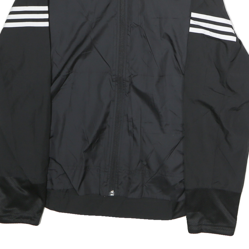 ADIDAS Mens Black Athletic Jacket M Polyester Zip Plain Sportswear